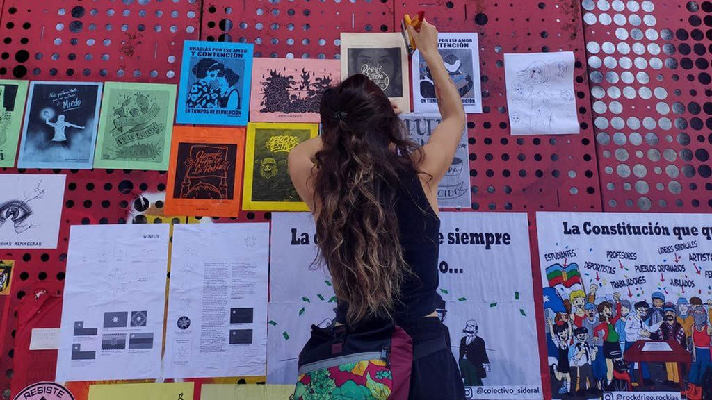 Arte callejero de protesta en Chile