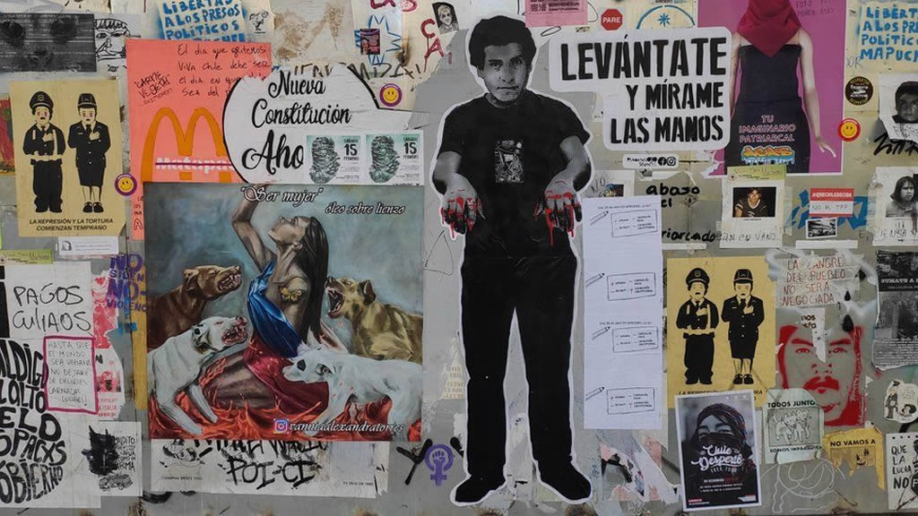 Arte callejero de protesta en Chile