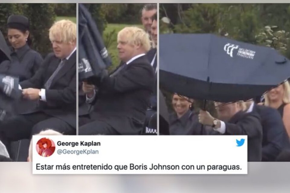 «Boris Johnson peleando con su propio paraguas en una ceremonia oficial es de lo mejor que he visto en mucho tiempo»