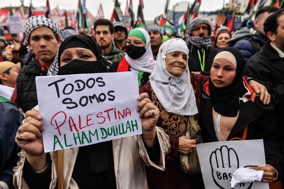 Manifestación en solidaridad con el pueblo palestino