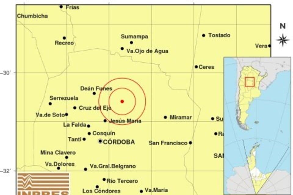 Un fuerte sismo se sintió en el noreste de Córdoba